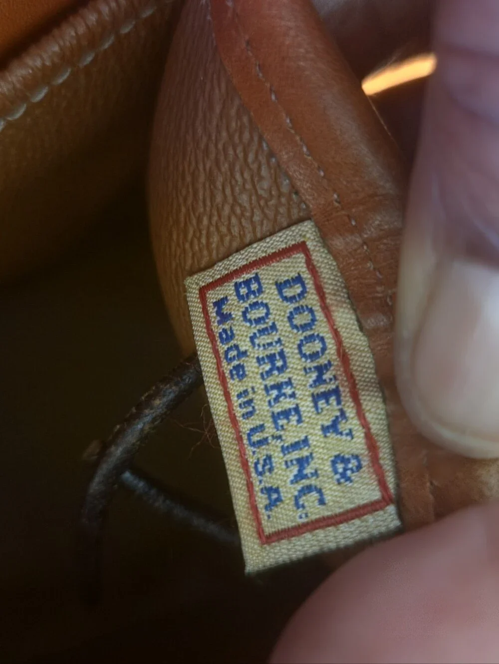 Vintage Dooney & Bourke AWL Black British Tan Satchel